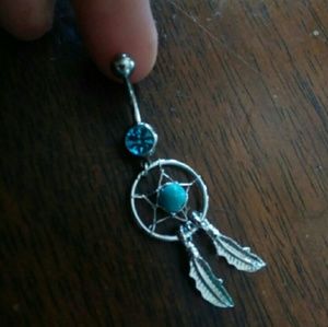 Dream catcher belly button ring